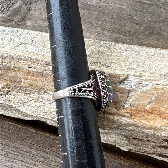 Sajen Sterling Silver Ring with Opal Glass - Picture 5 of 6